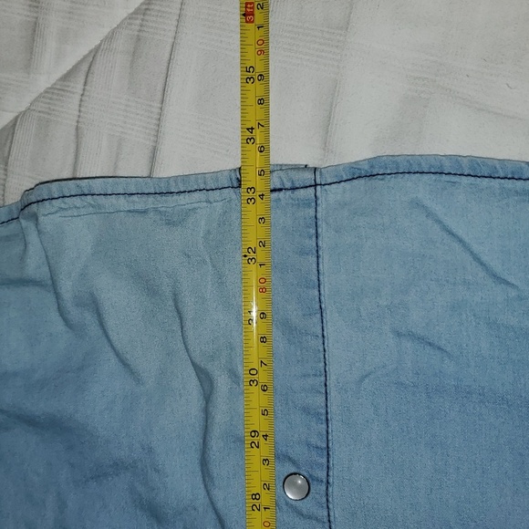 Crazy Train Lace and Denim Pearl Snap Button Up XL - Picture 11 of 11